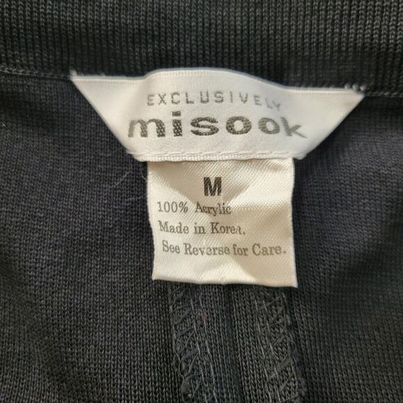 Misook Knit Pants Womens M Black Acrylic Pull On Stretch Elastic Waist Staple - Picture 5 of 6